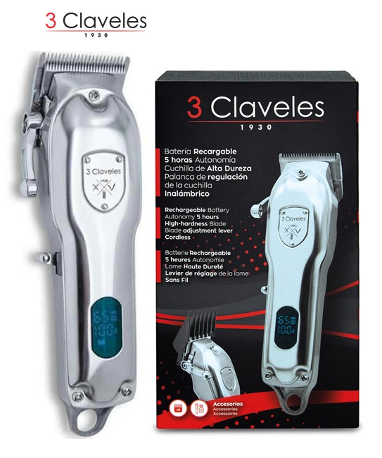 3CL13000  CORTAPELOS 3 CLAVELES PROFESIONAL INALÁMBRICO