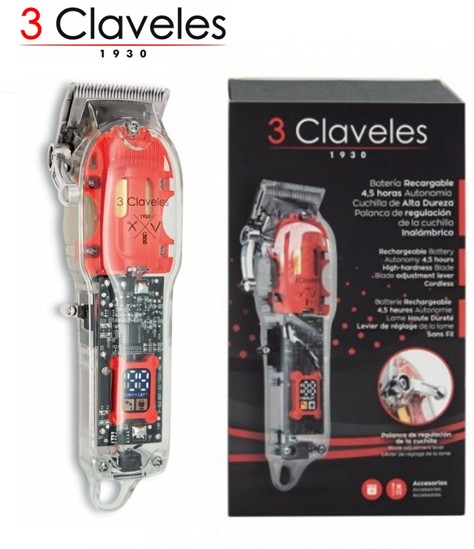 3CL28114  CORTAPELOS 3 CLAVELES PROFESIONAL INALÁMBRICO