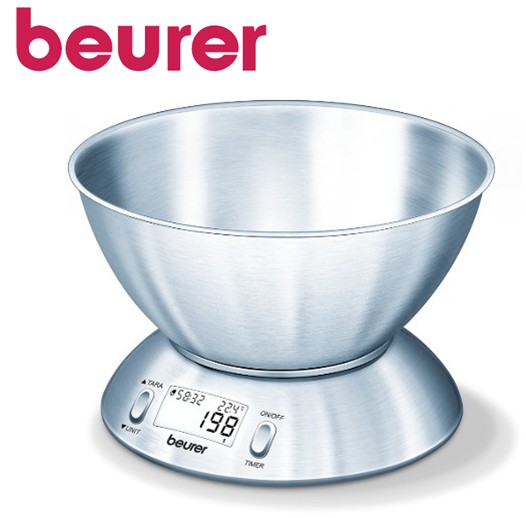 BEUKS54  BÁSCULA COCINA BEURER ACERO INOX HASTA 5KG