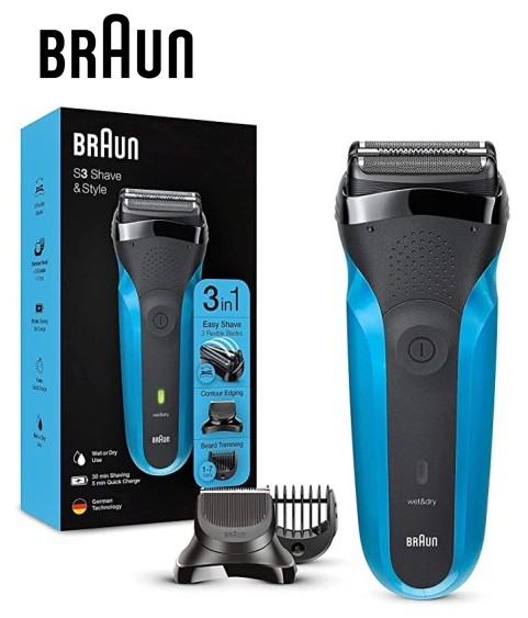 BRA310BT  AFEITADORA BRAUN RECARGABLE S3 SHAVE & STYLE