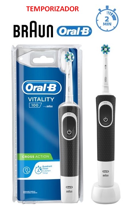 BRAD100413NG  CEPILLO DENTAL BRAUN ORAL-B VITALITY 100 BLISTER NEGRO