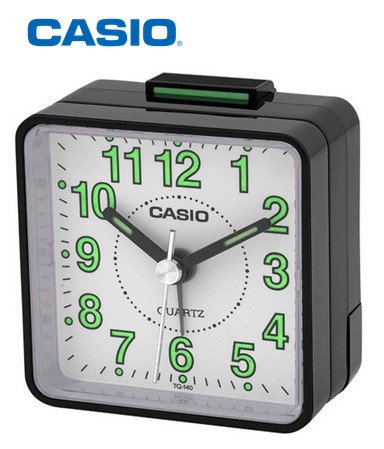 CASTQ140NGBL  DESPERTADOR CASIO NEGRO PANTALLA BLANCA