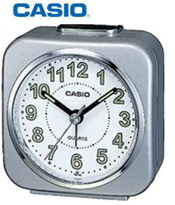 CASTQ143PL  DESPERTADOR CASIO LUZ PLATA