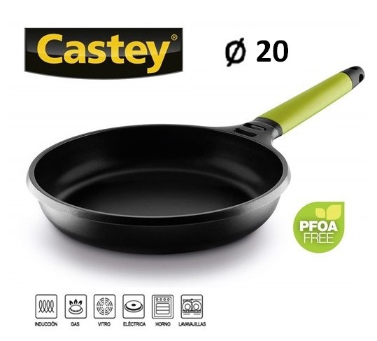 CSTF3-I20  SARTÉN ALUMINIO FUNDIDO MANGO DESMONTABLE KIWI CASTEY 20CM