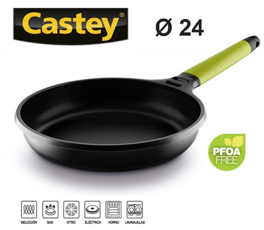 CSTF3-I24  SARTÉN ALUMINIO FUNDIDO MANGO DESMONTABLE KIWI CASTEY 24CM