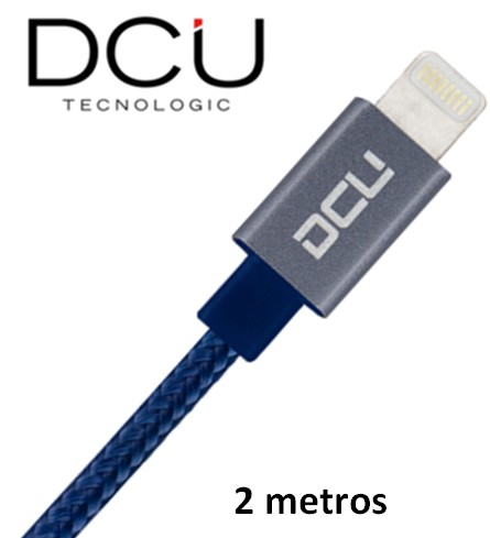 DCU34101250  CABLE IPHONE LIGHTNING DCU - USB 2M. AZUL-ALUMINIO