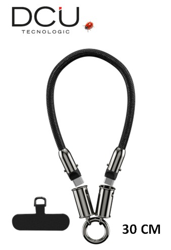 DCU34154061  CABLE CORDÓN DCU USB TIPO C- USB TIPO C 30CM NEGRO TRENZADO