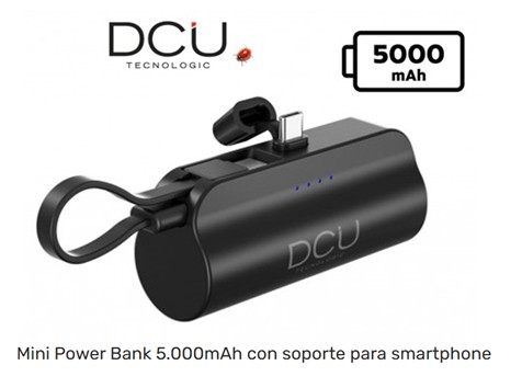 DCU34155009  POWER BANK DCU USB C 5000 mAh SOPORTE SMARTPHONE