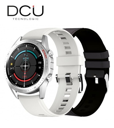 DCU34157016  SMARTWATCH DCU ELEGANCE 2 CORREAS PIEL NEGR0/SILICONA BLANCO