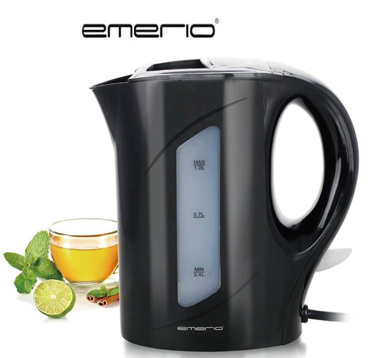 EMEWK1216161  HERVIDOR DE AGUA EMERIO 900W. 1 L. NEGRO