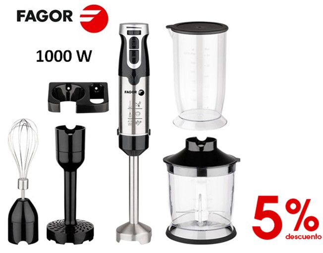 FAGFGE2112  BATIDORA FAGOR DIVAMIX PLUS BLACK+ ACCESORIOS 1000W.