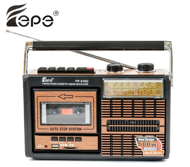 FEPFP319U  RADIO CASSETTE FEPE MP3/USB/SD 4 BANDAS