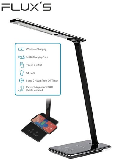 FLUINDUSNG  LÁMPARA LED FLUX'S CARGADOR NEGRA INDUS