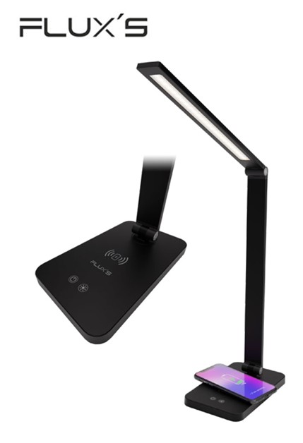 FLUVELANG  LÁMPARA LED FLUX'S CARGADOR QI NEGRA VELA