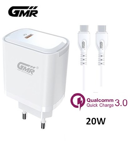 GMRCH2103  ALIMENTADOR GMR TIPO C 20W +CABLE TIPO C A C