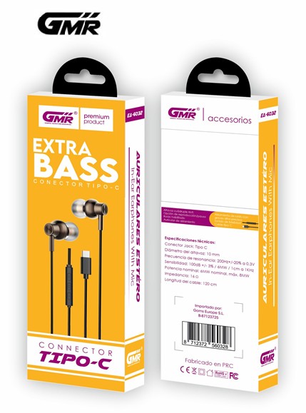 GMREA6032  AURICULAR BOTÓN TIPO C GMR SILICONA IMÁN CON MICRO