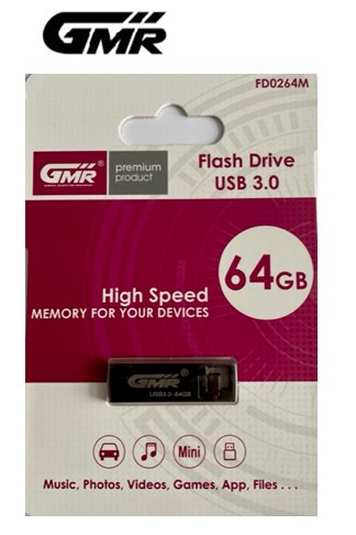 GMRFD0264M  PENDRIVE MINI GMR 64GB USB 3.0 METAL SERIES