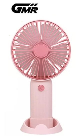 GMRVT1355RS  VENTILADOR DE MANO GMR RECARGABLE SOPORTE MÓVIL ROSA