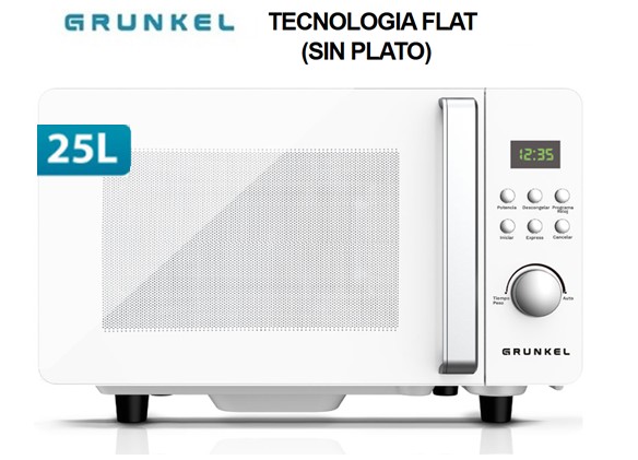 GRKMWD25FLAT  MICROONDAS GRUNKEL 25L TECNO - FLAT (SIN PLATO)