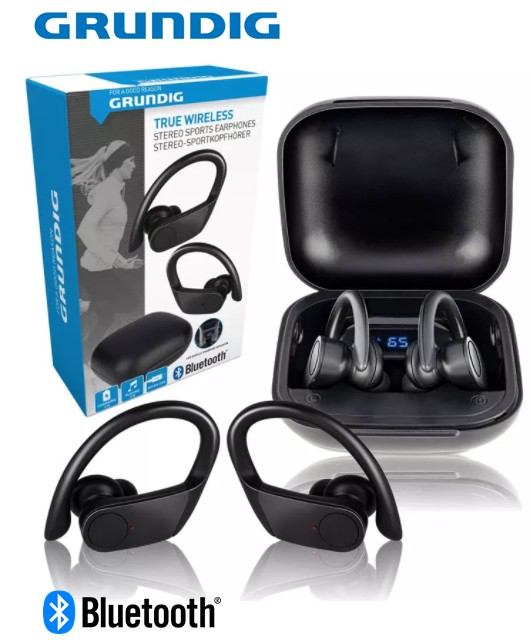 GRU19153  AURICULAR GRUNDIG TWS SPORT BLUETOOTH NEGRO