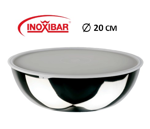 INO61120  FIAMBRERA CON TAPA  INOXIBAR 20 CM