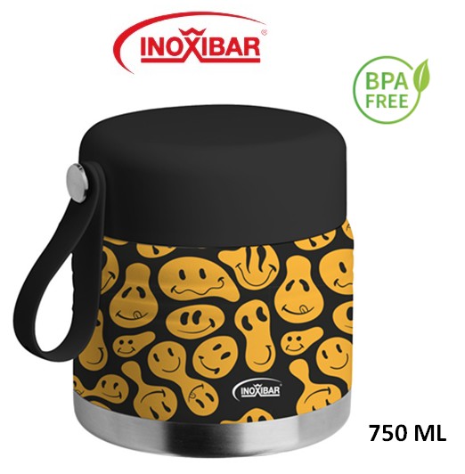 INO61128  TERMO ALIMENTOS INOXIBAR 750 ML. SMILEYS