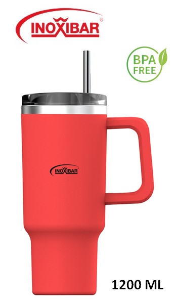 INO61277  TERMO MUG INOXIBAR 1200 ML. ROJO