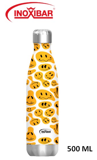 INO61281  TERMO INOXIBAR 500 ML. SMILEYS BLANCO