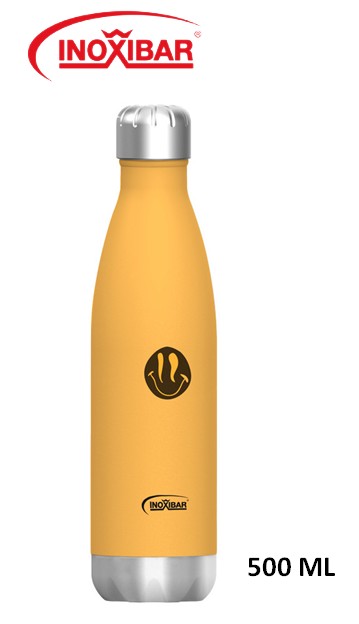 INO61282  TERMO INOXIBAR 500 ML. SMILEYS AMARILLO