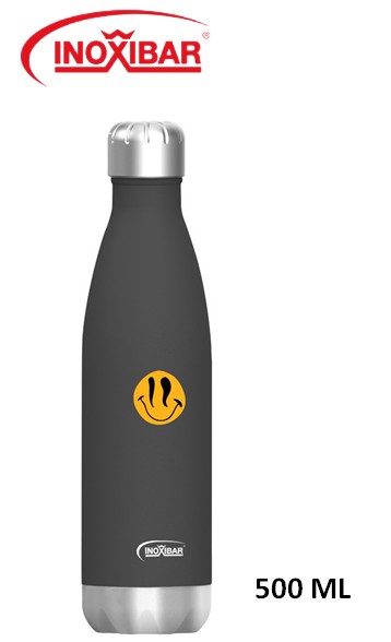 INO61283  TERMO INOXIBAR 500 ML. SMILEYS NEGRO