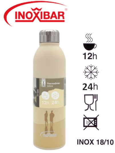 INOEXP61158  EXPOSITOR TERMOS INOXIBAR 500 ML.CREMA (6uds.)