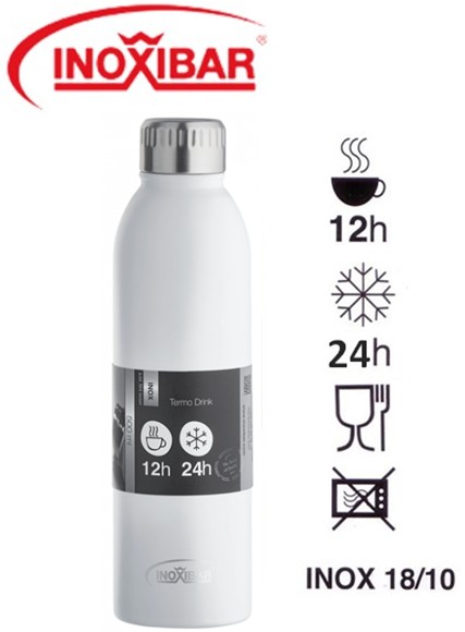 INOEXP61177  EXPOSITOR TERMOS INOXIBAR 500 ML.BLANCO(6uds.)