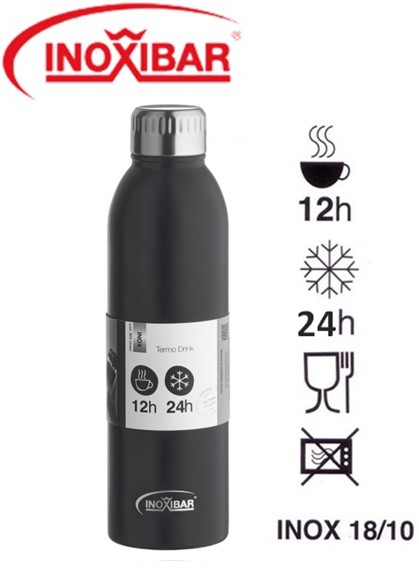 INOEXP61179  EXPOSITOR TERMOS INOXIBAR 500 ML.NEGRO(6uds.)