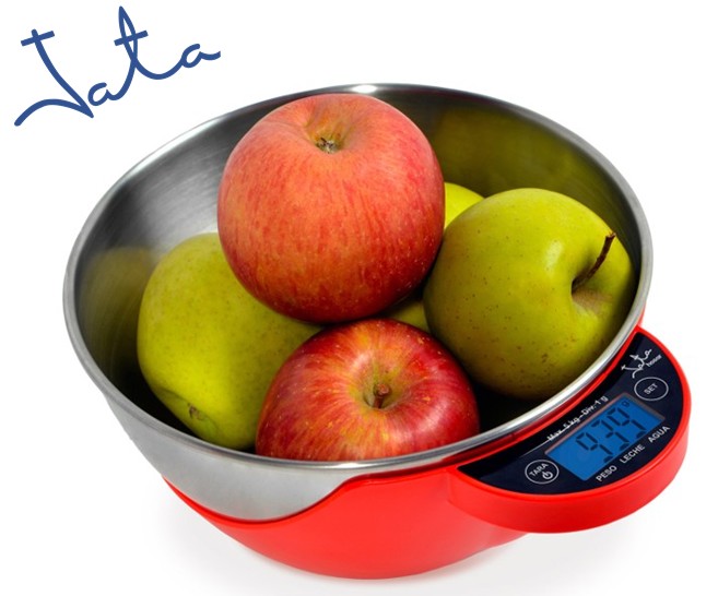 JAT765  BÁSCULA DE COCINA JATA RECIPIENTE BOL ACERO