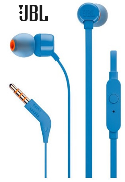 JBLT110AZ  AURICULAR BOTÓN JBL CON MICRO AZUL
