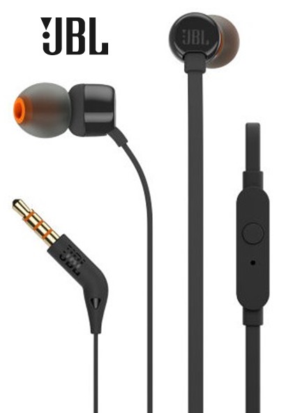 JBLT110NG  AURICULAR BOTÓN JBL CON MICRO NEGRO