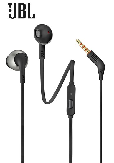 JBLT205NG  AURICULAR BOTÓN JBL CON MICRO NEGRO