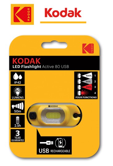 KOD30421875  LINTERNA KODAK FRONTAL LED ACTIVE 80 USB