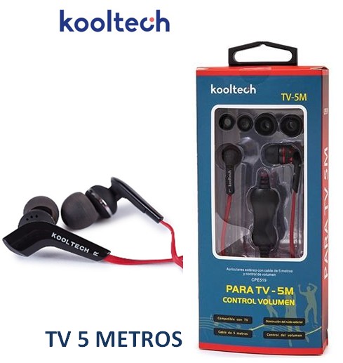 KOLCPE519  AURICULAR BOTÓN KOOLTECH SILICONA TV 5M.