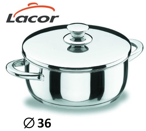 LAC40036  CACEROLA LACOR VITROCOR CON TAPA 36CM
