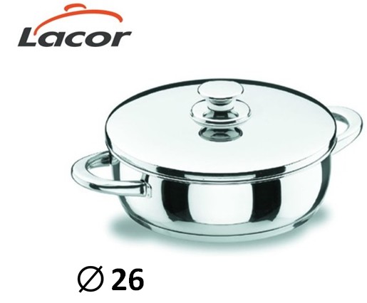LAC40626  TARTERA LACOR VITROCOR CON TAPA 26CM