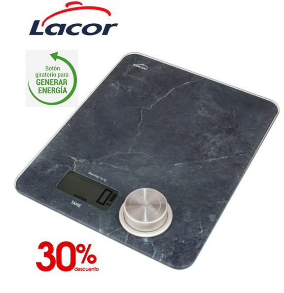 LAC61720  BÁSCULA COCINA ECO LACOR MÁRMOL
