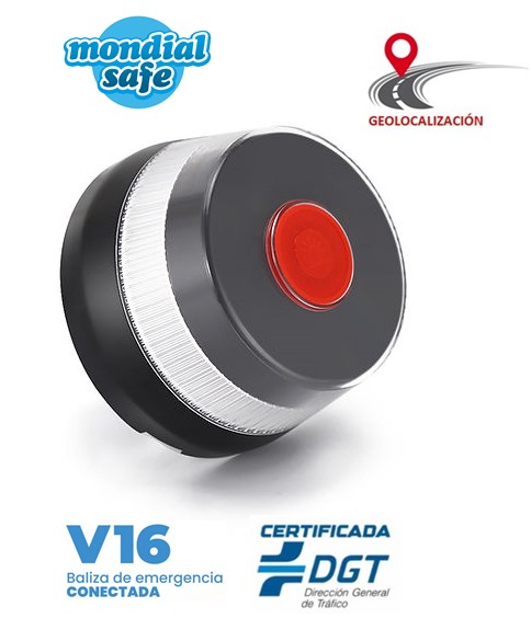 MONV16  BALIZA DE SEÑALIZACIÓN MONDIAL SAFE V16 GEOLOCALIZADA