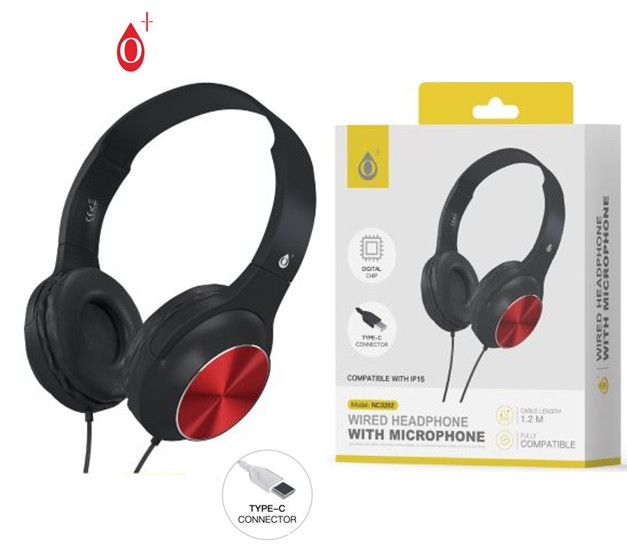 ONENC3282RJ  AURICULAR ONE PLUS ARO MANOS LIBRES TIPO C ROJO