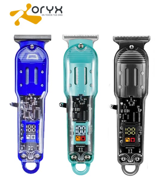 ORYE0797AZ  CORTAPELOS ORYX RECARGABLE USB PANTALLA LCD AZUL