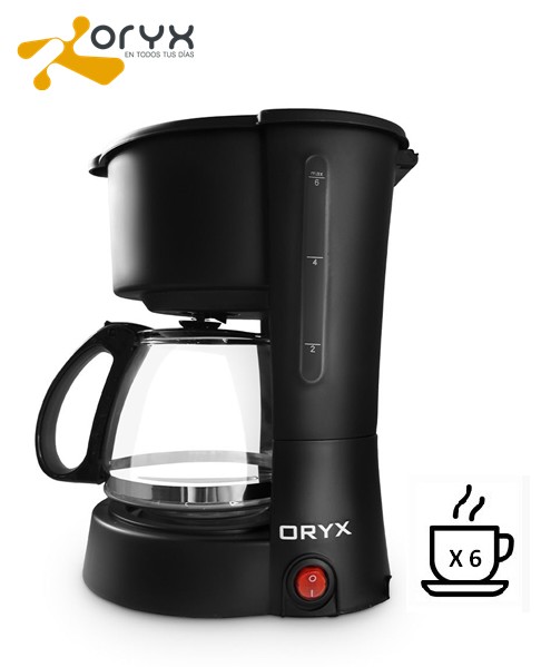 ORYEL1305  CAFETERA GOTEO ORYX 6 TAZAS NEGRA