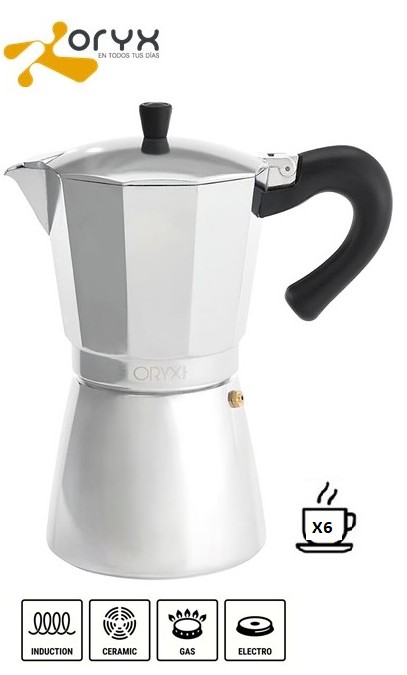 ORYKP6  CAFETERA ITALIANA ORYX 6 TAZAS