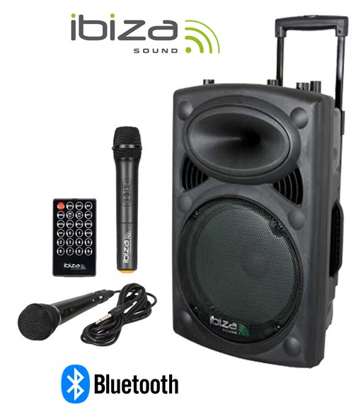 OUT_IBIPORT8UHF  ALTAVOZ PORTÁTIL IBIZA PORT8 UHF 400W.(REACONDICIONADO)