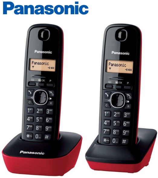 PANKXTG1612RJ  TELÉFONO PANASONIC INALÁMBRICO DUO ROJO