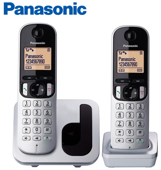 PANKXTGC212PL  TELEFÓNO PANASONIC INALÁMBRICO DÚO PLATA NEGRO